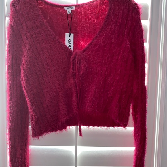 garage tie front cardigan